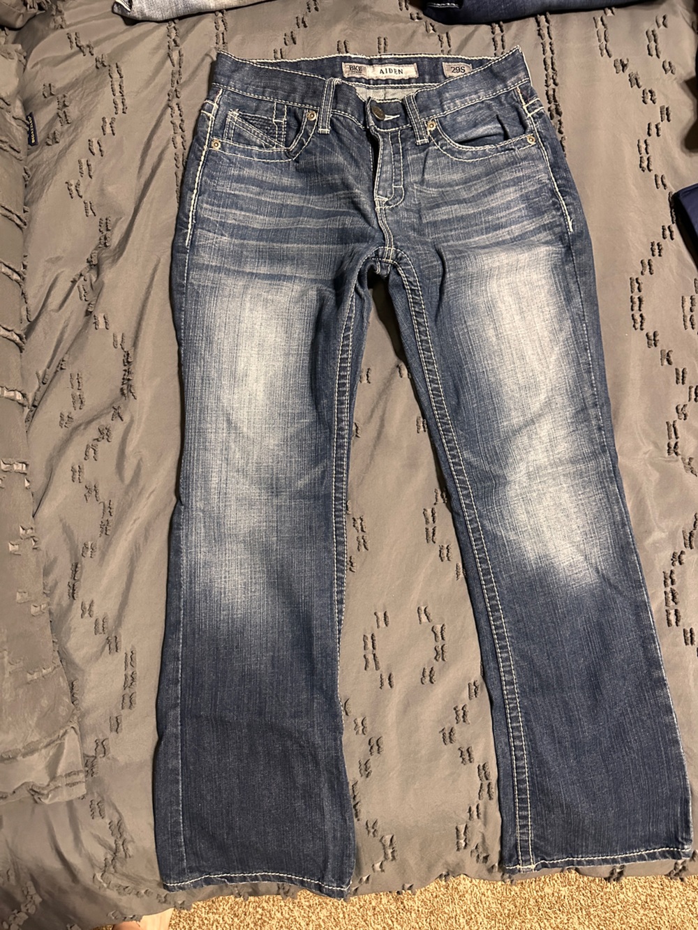 BKE Boys Straight Jeans in Faded Blue Wash